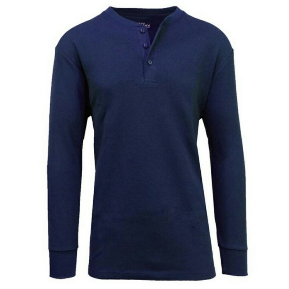 Nwt harvic reg fit waffle henley thermal 4xl navy